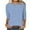 Sky Blue, variant on SnZhen 3/4 Length Sleeve Womens Tops Women's Fashion Casual Printed 3/4 Sleeve Printed T-Shirt Crew-Neck Top