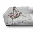 thumbnail image 3 of Rose Soft Flannel Fleece Blanket, Hand Drawn Illustration of Sea Anchor Entwined with Flowers and Marine Rope, Cozy Plush for Indoor and Outdoor Use, 70" x 90", Hot Pink Green Taupe, by Ambesonne, 3 of 6