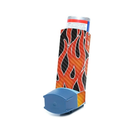 Carbon Fiber Skin Compatible With Ventolin HFA Asthma Inhaler Sticker Design Design Hot Flames