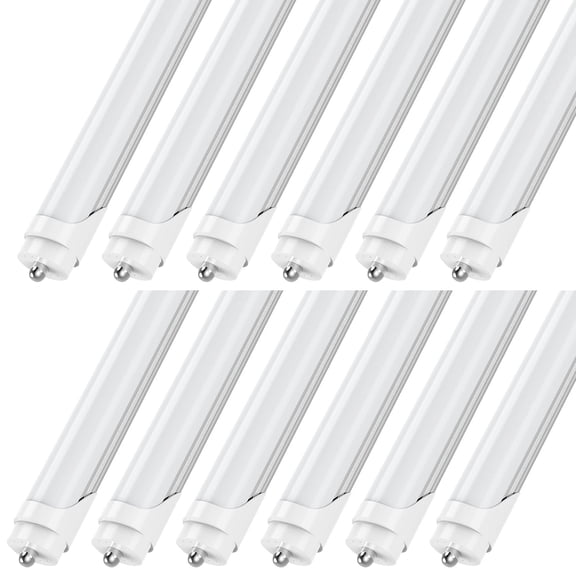 Single Pin Fa8 LED Tube 8ft T8 Dual Row Light Bulbs,72W 6500K,Frosted,4-Pack