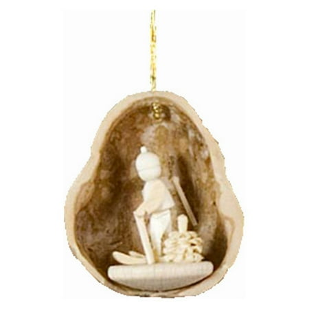 Dregeno 1.5 in. Nutshell Skier Ornament