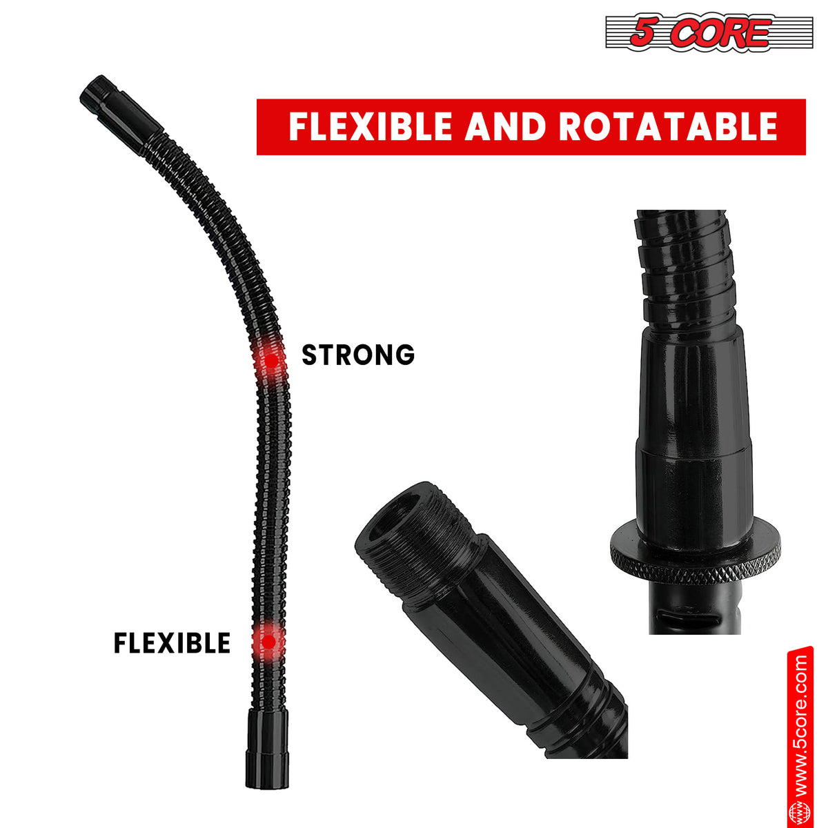 5 Core Mic Stand Pair with Tablet and Phone Holder, Adjustable Gooseneck Microphone Stand, Collapsible Tripod Boom Mic Stand With Mic Clip Holder & Phone Clamp for Singing, Karaoke, Studio MS MOB 2PCS