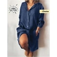 thumbnail image 4 of Lindbes 2024 Été Mode Nouvelle Robe Élégante en Coton et Chanvre pour Femmes Style de Bureau Élégant Col à Revers à Simple Boutonnage Robe Élégante, 4 of 6