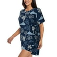 thumbnail image 2 of Rocae Hawaii Palms for Two Piece Sleepwear Pajamas Sets for Women Soft Short-Sleeved Pjs with Lounge Shorts 3X-Large, 2 of 9