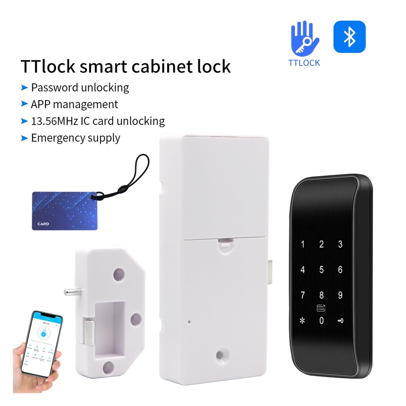 Fingerprint Smart Drawer Lock Electronic Cabinet Lock Unlock Intelligent Keyless Sensor Install Easy