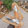 thumbnail image 5 of Tqyyweavej Women's Oversized Flatform Sandals Buckle Ankle Strap Open Peep Toe Woven Sandals Color Block Cross Dressy Sandals for Women, 5 of 10