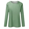 thumbnail image 4 of Olyvenn Womens Tops Plus Shirts Winter Fall Fashion 2023 Crew Neck Tees Raglan Sleeve Long Sleeve Blouse Classic Stylish Solid Pullover Dressy Casual Autumn Lady Shirts Trendy Mint Green 12, 4 of 5