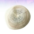 thumbnail image 3 of Spring Summer Beret Hat Vintage Hollow-out Hat Vacation Woven Travel Casual Art Hat (Beige), 3 of 7