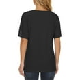 thumbnail image 3 of Black L WIZUTIZ Going Out Tops for Women Holiday Saving Plus Size Tshirts Short Sleeve Lightweight Cotton Soft Ladies Blouse Loose Fit Solid Tops Casual Summer-Beach T-shirt Flowy Plain Round Neck Sh, 3 of 3