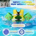 thumbnail image 2 of MoKo Toddler Swim Vest with Whistle for 20-50lbs, Arm Floaties Water Wings for Kid 2-8 years old, Shark, 2 of 6