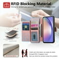 thumbnail image 3 of Dteck for Samsung Galaxy A15 5G Wallet Case with Card Holder, RFID Blocking PU Leather Flip Cover Ring Holder Zipper Credit Card Slots, 2 in 1 Detachable Phone Case Compatible with MagSafe,Pink, 3 of 10