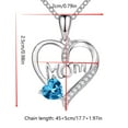 thumbnail image 3 of SeekLGT Heart Shaped Pendant Necklace for Women Elegant Mother Day Gifts Jewelry I Love You Mom Necklace for Wife Grandma from Daughter Son 1PC, 3 of 5