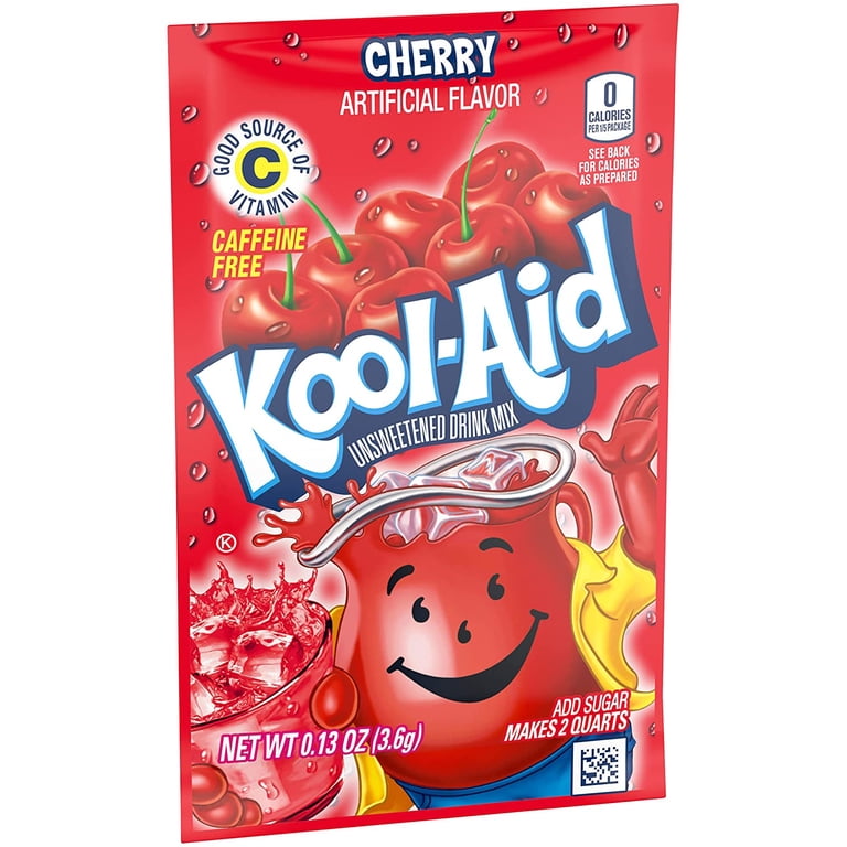 Kool-Aid Soft Drink Mix Cherry Unsweetened, Caffeine Free 0.13 Oz
