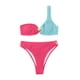 thumbnail image 1 of Gibobby Conjunto de bikini para mujer Bikini de contraste de color para mujer Traje de baño sexy Traje de baño dividido ondulado para mujer(Rosa caliente,CH), 1 of 5