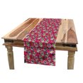 thumbnail image 1 of Sugar Skull Table Runner, All Saints Day Oriental Mexican Flowers Hearts Vibrant Design Print, Dining Room Kitchen Rectangular Runner, 3 Sizes, by Ambesonne, 1 of 2