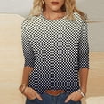 thumbnail image 1 of ICHUANYI Clearance Women's Fashion Printed Loose T-shirt 3/4 Sleeves Blouse Round Neck Casual Tops(Beige, XL) ICHUANYI WER2023080814526, 1 of 5