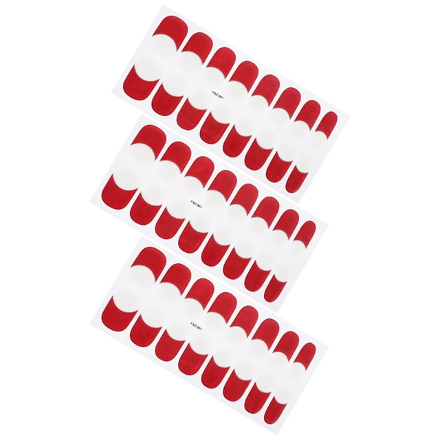 Minkissy Bandes de Vernis Gel Rouges 3 Feuilles pour Ongles Différentes Occasions