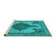 thumbnail image 2 of Ahgly Company Machine Washable Indoor Rectangle Oriental Turquoise Blue Industrial Area Rugs, 4' x 6', 2 of 4