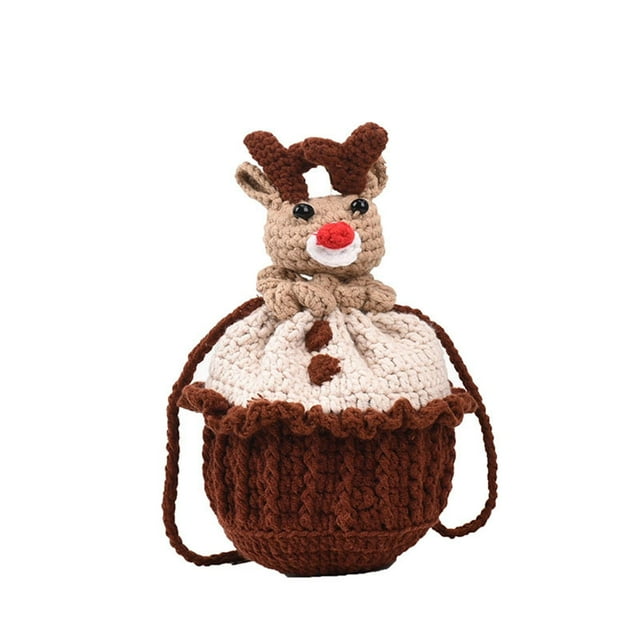 Bolsos hechos a mano para mujer Bolsos de ganchillo navideños para mujer Mini bolsos bandolera tejidos y bonitos para mujer