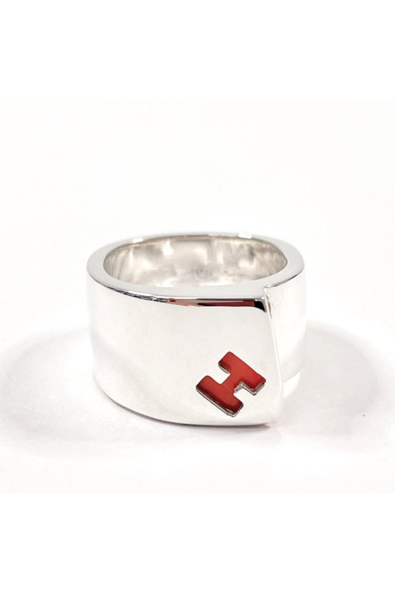Pre-Owned HERMES Candy Ring, Silver 925/Coral, Size 11, Women's