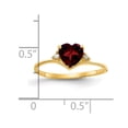 thumbnail image 2 of Primal Gold 14 Karat Yellow Gold 6mm Heart Garnet and VS Diamond Ring, 2 of 3