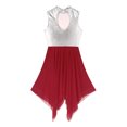 thumbnail image 6 of Nyeemya Womens Praise Contemporary Dance Dress Metallic Sleeveless Liturgical Dance Dress Tunic Red M, 6 of 7