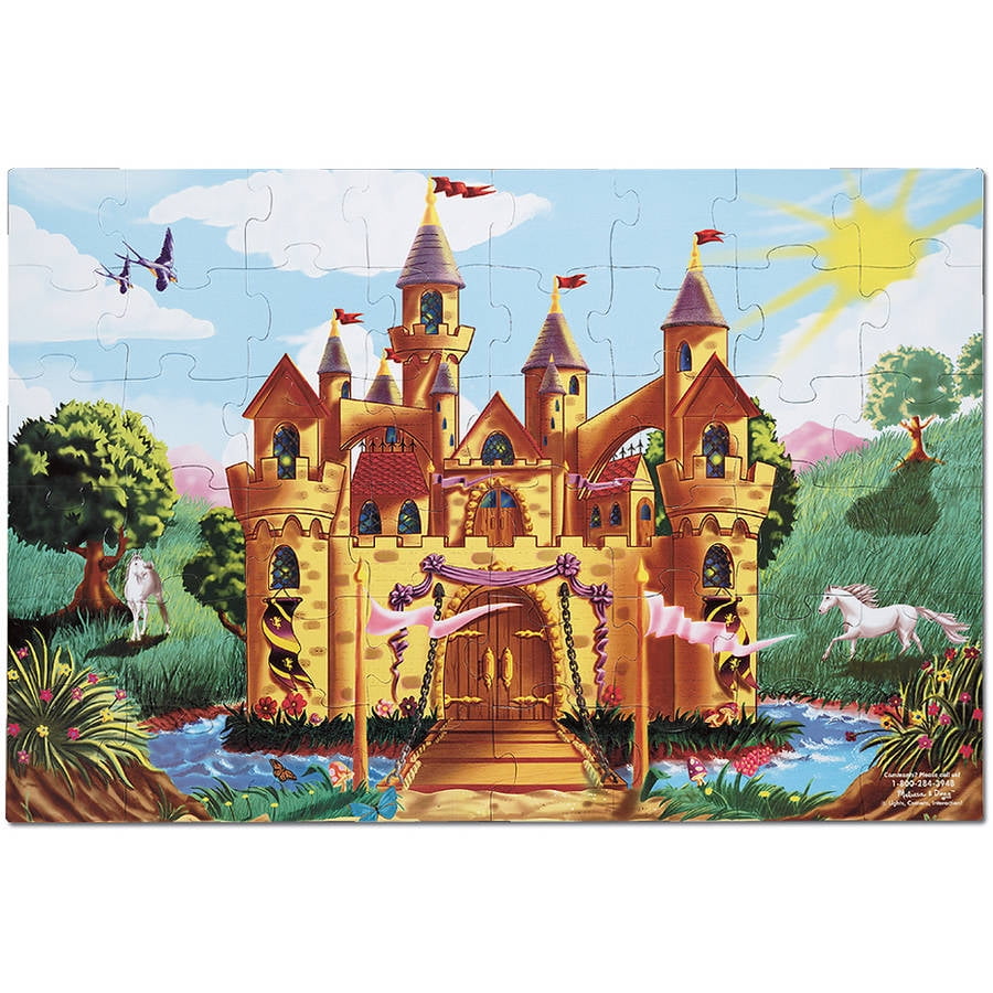 Melissa & Doug Fairy Tale Castle Floor Puzzle (Easy-Clean Surface ...