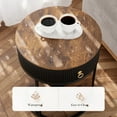 thumbnail image 4 of VENTOPYR 2-Tier Metal End Table with Drawer,Wooden Round Nightstand with Shelf, 4 of 7