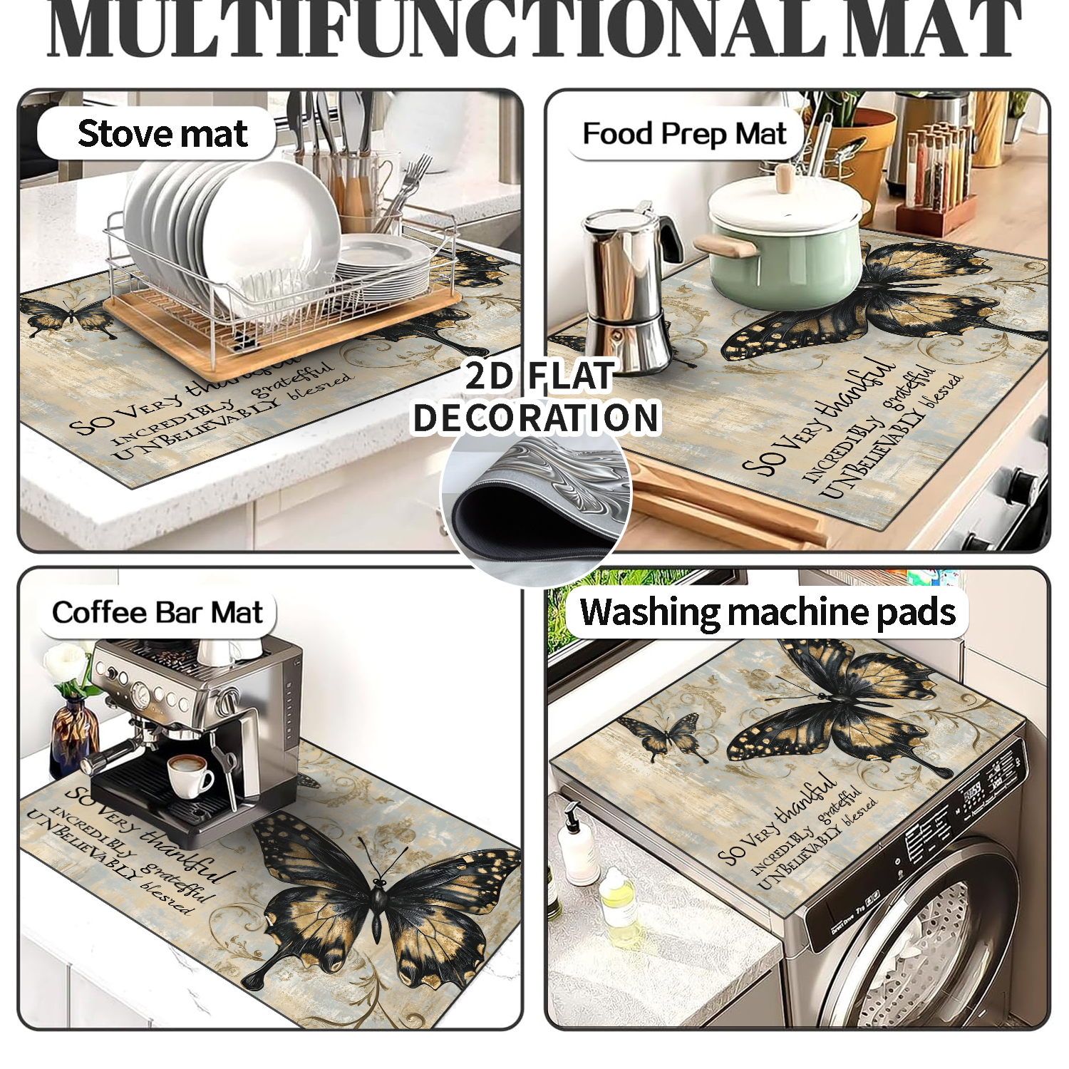 1pc Stove Top Covers for Electric Stove 28 "x 20 ", Butterfly Pattern Heat Resistant Glass Top Stove Cover Protector, Induction Cooktop Protector Stove Top Covers Mat, Prevents Scratching