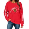 thumbnail image 6 of Uootdi Game Day Womens Sweatshirts Crew Neck Long Sleeve Football Stitch Heart Graphic Print Sweatshirt for Women Loose Fit Vintage Womens Tops, 6 of 9