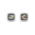 thumbnail image 2 of Boucles d'Oreilles Halo en Nacre Noire, 2 of 3