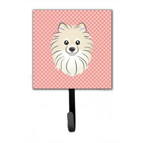 Carolines Treasures BB1207SH4 Checkerboard Pink Pomeranian Leash & Key Holder