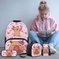 thumbnail image 2 of Yspwyqan Girls Capybara Backpack Set, Pink Strawberry Backpack and Lunch Box Set 4 Piece, Large Capacity Fits 13 Inch Laptop, Casual Daypack for School Hiking Camping Gifts, 2 of 7