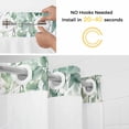 thumbnail image 5 of Eucalyptus Leaves No Hook Shower Curtain Waterproof, Bathroom Curtains with Snap in Liners and See Through Top Window, Sage Green Botanical Spring Summer Hotel Style Bathtub Curtains Shower 36"Wx78"L, 5 of 8