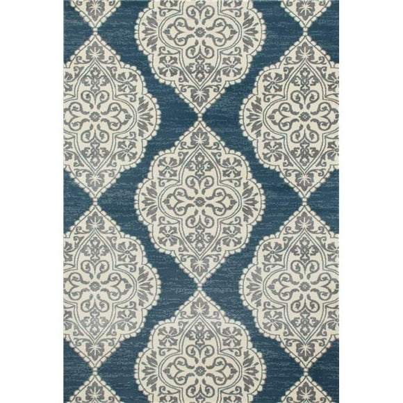 Tapis de Zone Tissé Collection Arabella 4 x 6 Pi, Bleu