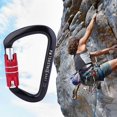 thumbnail image 3 of Mosquetón de escalada BuyWeek Tipo D Grado profesional Aluminio 7075 Negro, 3 of 10