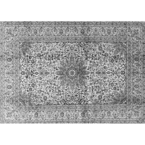 Ahgly Company Indoor Rectangle Medallion Gray Traditional Area Rugs, 7' x 9'