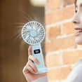 thumbnail image 7 of MERILER Digital Display Folding Fan USB 5-speed Rechargeable Small Fan Portable Handheld Fan (1x Portable Fan), 7 of 7