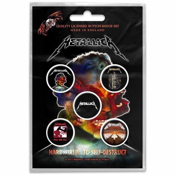 Metallica Hardwired for Destruction Button Badge Set (Set of 5)