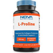 Nova Nutritions L-Proline 500 mg 120 Vegetarian Capsules