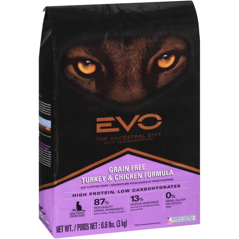 EVO Ancestral Diet GrainFree Turkey & Chicken Formula Dry Cat Food, 6.
