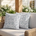 thumbnail image 3 of Pillow Covers 20x20 Set of 2, Farmhouse Flower Square Throw Pillow Covers for Couch/Sofa/Living Room, Botanical Vintage Light Blue Leaf Decorative Soft Pillowcases for Couch Throw Pillows, 3 of 9