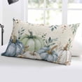 thumbnail image 5 of Green Blue Pumpkins Fall Throw Pillow Cover 20 x 30 Inch Decorative Pillow Cover Thanksgiving Eucalyptus Leaves Flower Lumbar Pillowcase Seasonal Rectangle Cushion Case for Couch Sofa Bed Living Room, 5 of 7