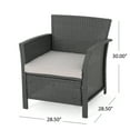 thumbnail image 3 of GDF Studio Raina Outdoor Wicker 4 Seater Chat Set with Fire Pit, Gray, Light Gray, and Black, 3 of 13