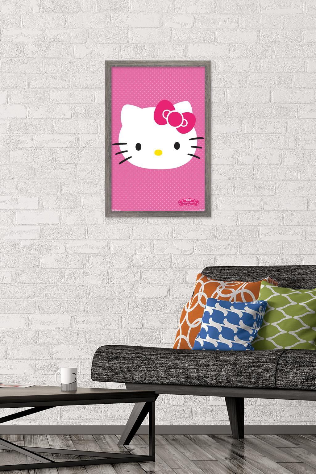 Hello Kitty - Face Wall Poster, 14.725" x 22.375", Framed