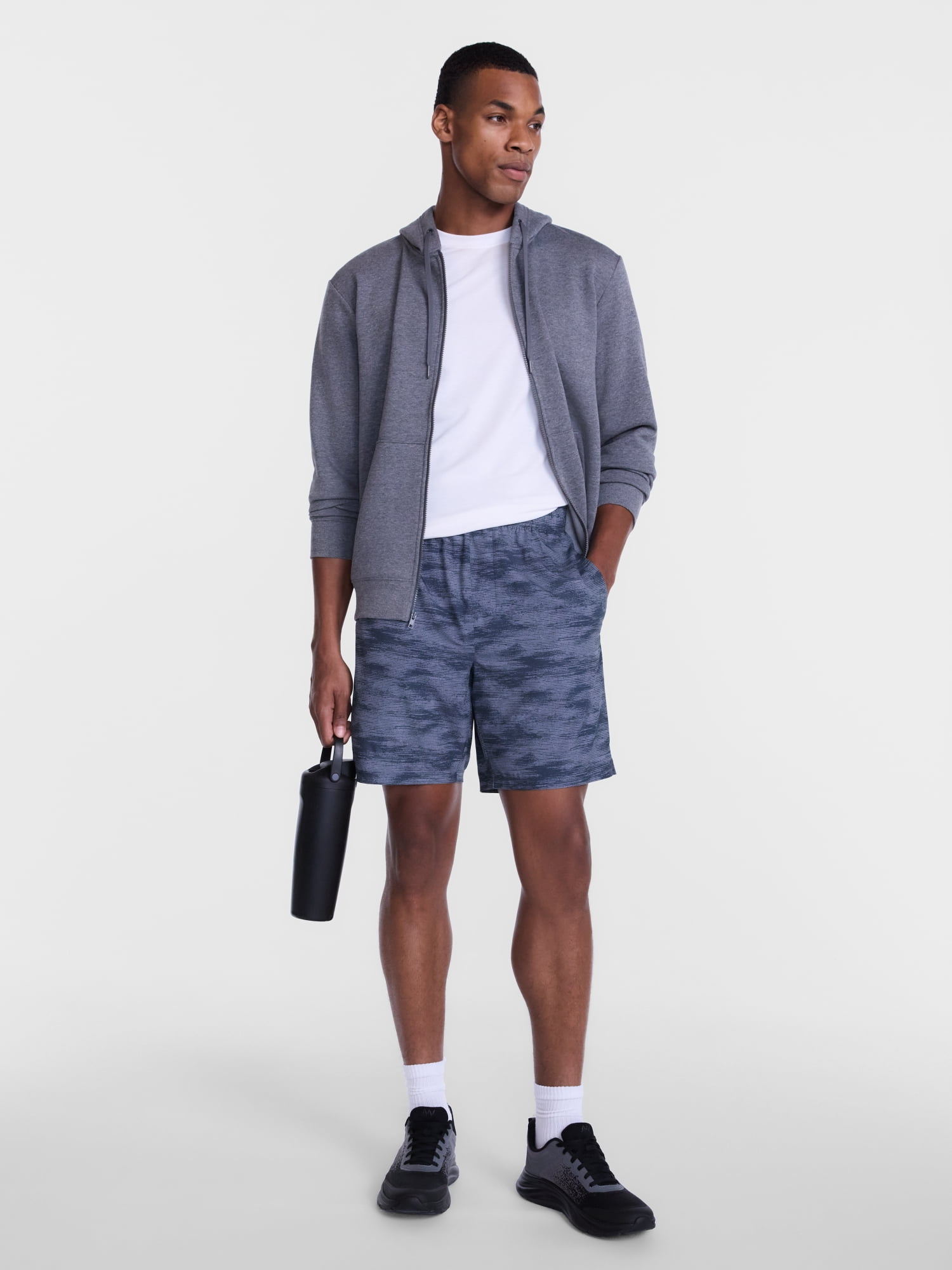 Athletic Works Men's and Big Men's Woven Running Shorts, 8" Inseams, Sizes XS-5XB