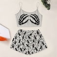thumbnail image 2 of ZHOGXU Women's Halloween Skeleton Print Pajamas Sleeveless Crop Camisole & Shorts Pajama Sets 2 Piece Loungewear Pjs,Grey,XXL, 2 of 5