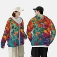 thumbnail image 4 of Gaeub Butterfly Flower Cascade Men's and Women's UPF 50+ Long-Sleeved Sun Protection Clothing, Fishing Shirt Long Sleeve Zip-Small, 4 of 7