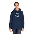 thumbnail image 4 of Effete Feline Claw Marks Scratch Unisex Fleece Hoodie, 4 of 4