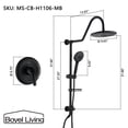 thumbnail image 4 of Boyel Living 10 in Wall Mounted Shower System Bathroom Rainfall Shower Head with Handheld Shower,Explicitly fitted 2-function Luxury Shower Faucet Set in Matte Black, 4 of 11